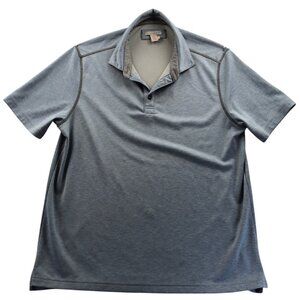 Carbon2Cobalt Mens Polo Shirt L Blue Performance Stretch Blend